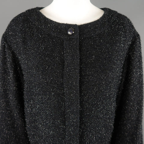 CHANEL F/W 2013 Size 8 Navy Glitter Knit Drop Waist Dress CHANEL