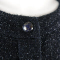 CHANEL F/W 2013 Size 8 Navy Glitter Knit Drop Waist Dress CHANEL