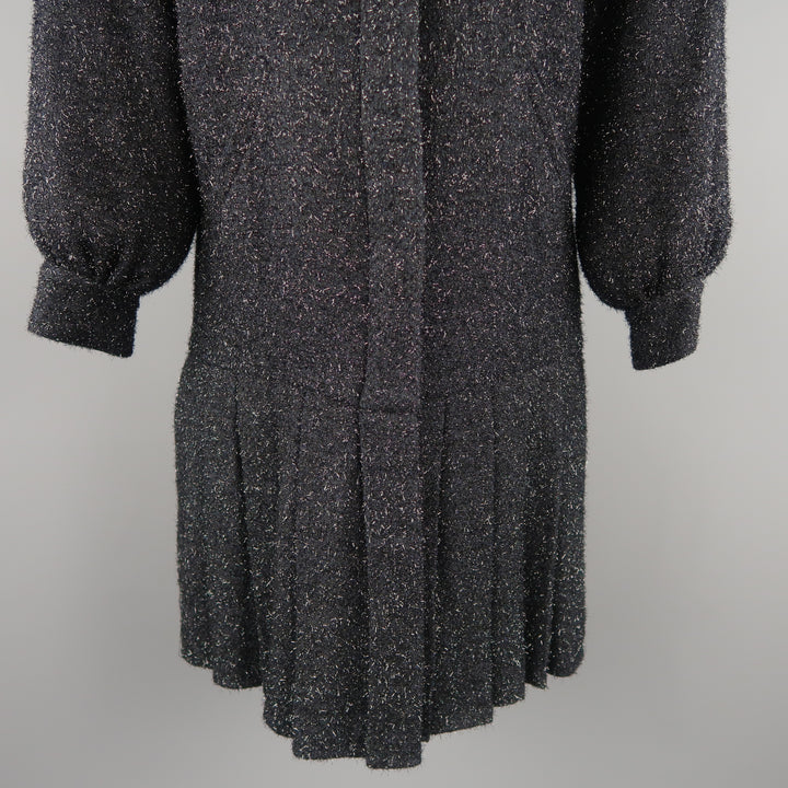 CHANEL F/W 2013 Taille 8 Robe taille basse en tricot à paillettes marine