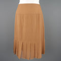 CHANEL Size 8 Tan Silk Chiffon Pleated Pencil Skirt CHANEL