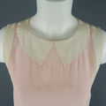 CHANEL Size M Pink & Cream Sleeveless Collar Silk Blouse CHANEL