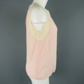 CHANEL Size M Pink & Cream Sleeveless Collar Silk Blouse CHANEL