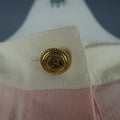 CHANEL Size M Pink & Cream Sleeveless Collar Silk Blouse CHANEL