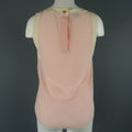 CHANEL Size M Pink & Cream Sleeveless Collar Silk Blouse CHANEL