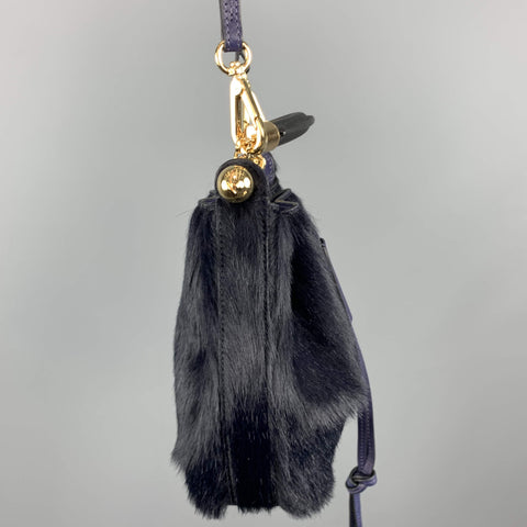 CHLOE Navy Pony Hair GALA Bucket Handbag