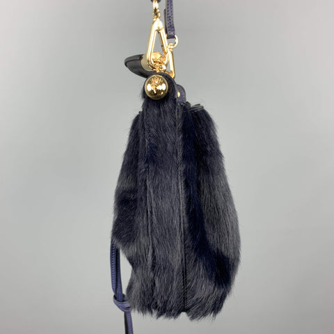 CHLOE Navy Pony Hair GALA Bucket Handbag