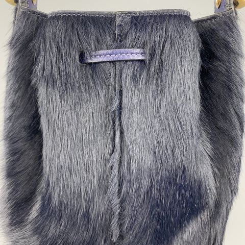 CHLOE Navy Pony Hair GALA Bucket Handbag