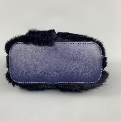 CHLOE Navy Pony Hair GALA Bucket Handbag