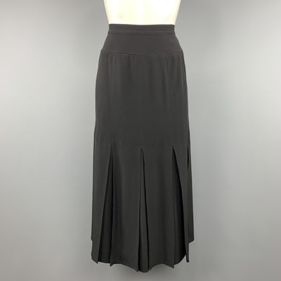 CHLOE Vintage Size 8 Black Pleated Bottom A Line Skirt