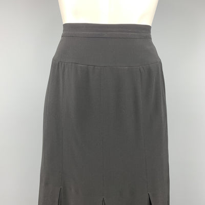 CHLOE Vintage Size 8 Black Pleated Bottom A Line Skirt