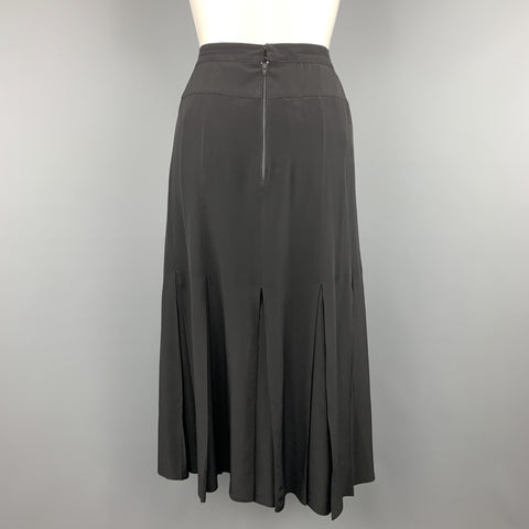 CHLOE Vintage Size 8 Black Pleated Bottom A Line Skirt