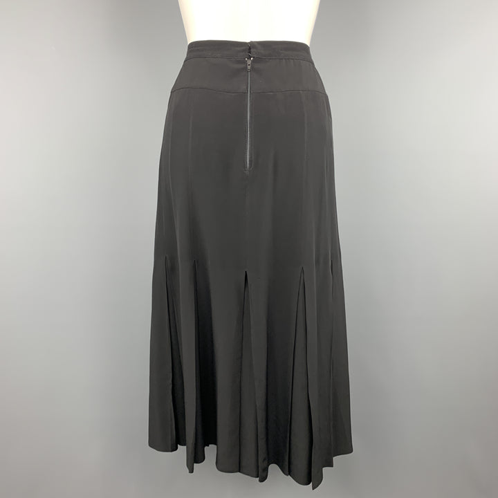 CHLOE Vintage Size 8 Black Pleated Bottom A Line Skirt