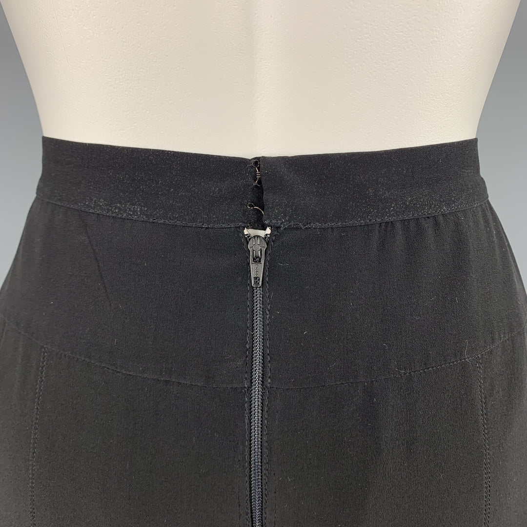 CHLOE Vintage Size 8 Black Pleated Bottom A Line Skirt
