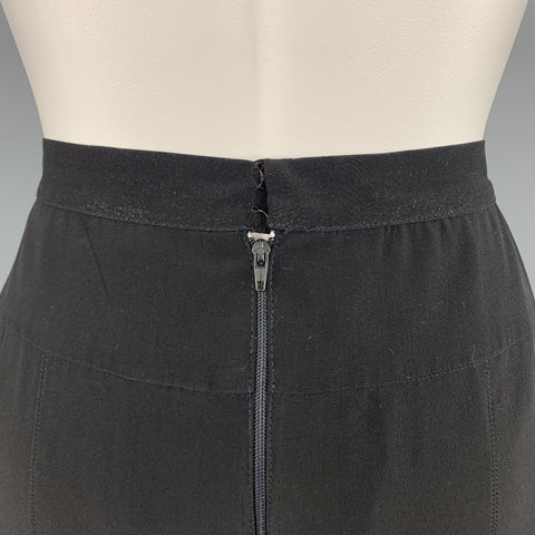 CHLOE Vintage Size 8 Black Pleated Bottom A Line Skirt
