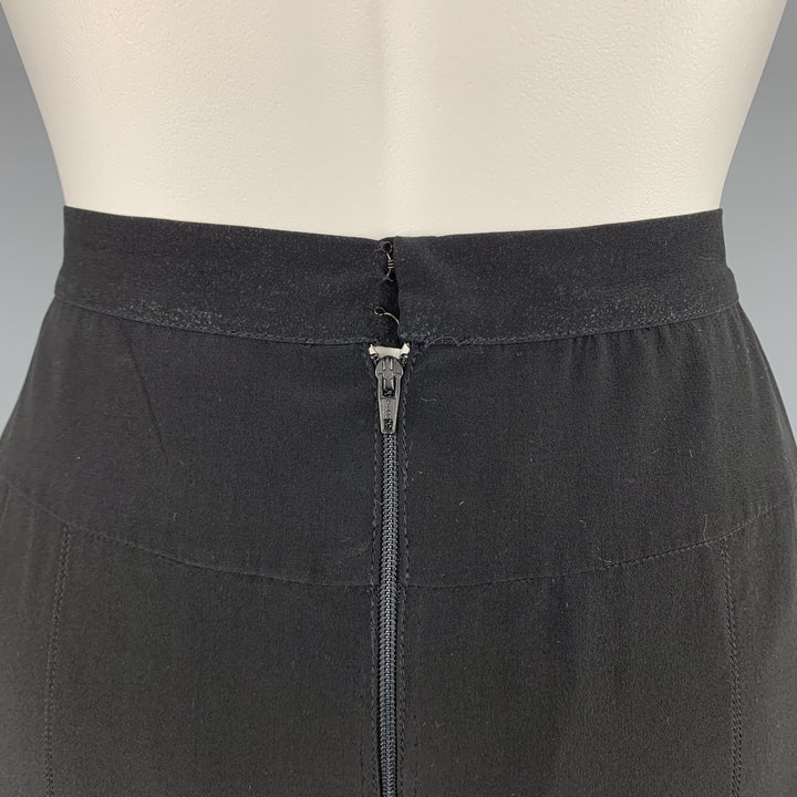 CHLOE Vintage Size 8 Black Pleated Bottom A Line Skirt