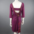 CHRISTIAN DIOR Size 10 Purple Open Back Embroidered Sash Dress CHRISTIAN DIOR
