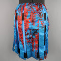 CHRISTIAN DIOR Size 4 Blue & Red Floral Silk Ribbon Bustier Cocktail Dress CHRISTIAN DIOR