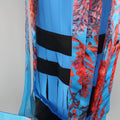CHRISTIAN DIOR Size 4 Blue & Red Floral Silk Ribbon Bustier Cocktail Dress CHRISTIAN DIOR