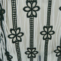 CHRISTIAN DIOR Size XS White & Forest Green Striped Floral Lace Fringe Blouse CHRISTIAN DIOR