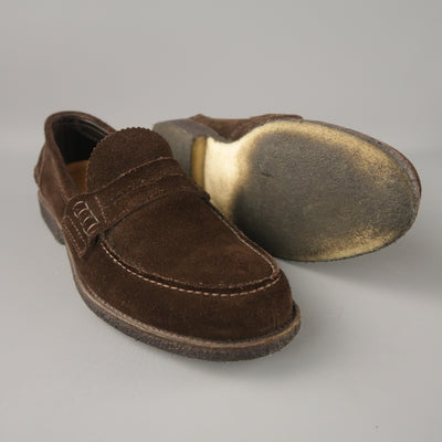 CHURCH'S Size 11 Brown Solid Suede Slip On Loafers