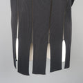 CLAUDE MONTANA Size 10 Black Burnout Stripe Scoop Neck Sweater Dress CLAUDE MONTANA