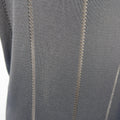 CLAUDE MONTANA Size 10 Black Burnout Stripe Scoop Neck Sweater Dress CLAUDE MONTANA