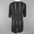 CLAUDE MONTANA Size 10 Black Burnout Stripe Scoop Neck Sweater Dress CLAUDE MONTANA