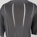 CLAUDE MONTANA Size 10 Black Burnout Stripe Scoop Neck Sweater Dress CLAUDE MONTANA