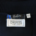 CLAUDE MONTANA Size 10 Black Burnout Stripe Scoop Neck Sweater Dress CLAUDE MONTANA