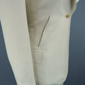 CLAUDE MONTANA Size 8 Beige Peak Lapel Single Button  Pant-Suit CLAUDE MONTANA