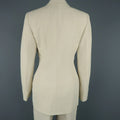 CLAUDE MONTANA Size 8 Beige Peak Lapel Single Button  Pant-Suit CLAUDE MONTANA
