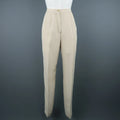 CLAUDE MONTANA Size 8 Beige Peak Lapel Single Button  Pant-Suit CLAUDE MONTANA