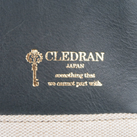 CLEDRAN X EDIFICE Green & Cream Canvas Clutch Tote Shopper Bag EDIFICE