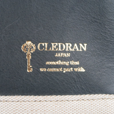 CLEDRAN X EDIFICE Green & Cream Canvas Clutch Tote Shopper Bag
