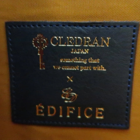 CLEDRAN X EDIFICE Green & Cream Canvas Clutch Tote Shopper Bag EDIFICE