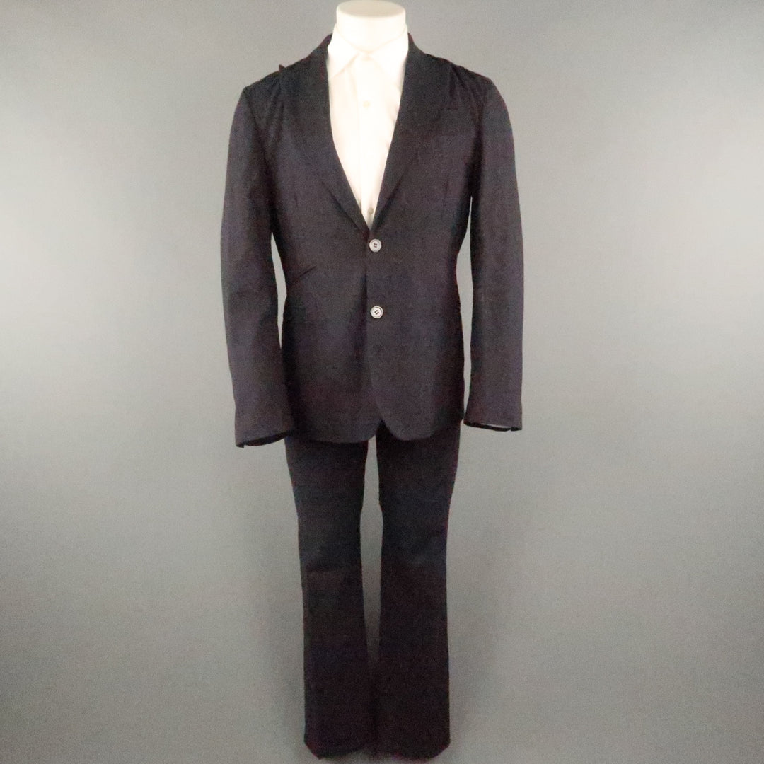 COMING SOON YOHJI YAMAMOTO 38 Navy Stripe Linen Blend 32 30 Peak Lapel Suit