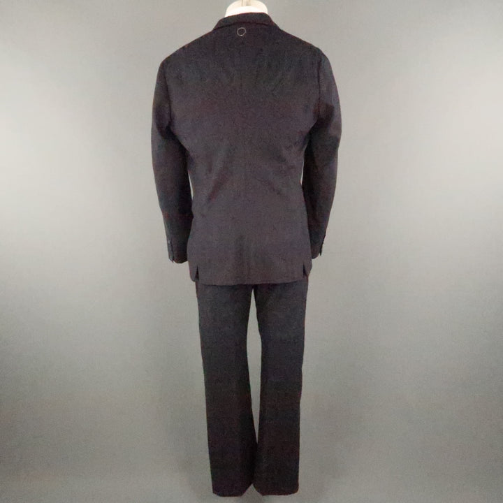 COMING SOON YOHJI YAMAMOTO 38 Navy Stripe Linen Blend 32 30 Peak Lapel Suit