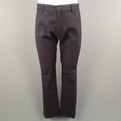 COMING SOON YOHJI YAMAMOTO 38 Navy Stripe Linen Blend 32 30 Peak Lapel Suit