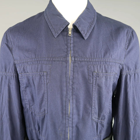COMME des GARCONS BLACK L Navy Canvas Black Fleece Pocket  Cotton Jacket COMME des GARCONS
