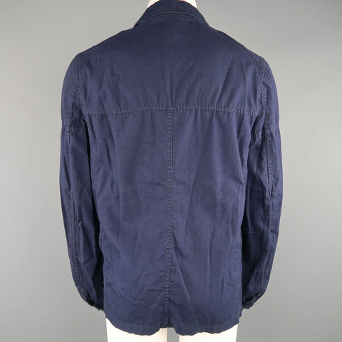COMME des GARCONS BLACK L Navy Canvas Black Fleece Pocket  Cotton Jacket COMME des GARCONS