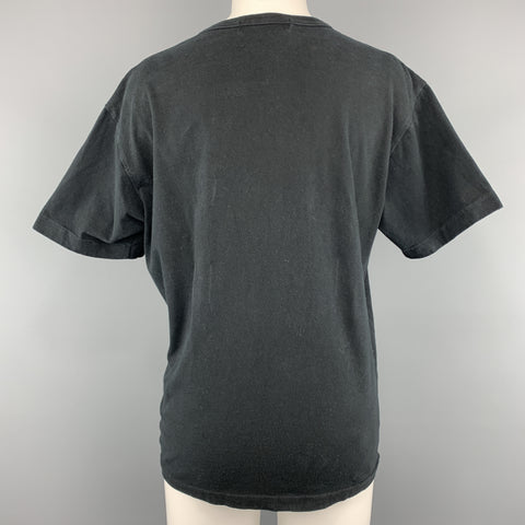 COMME des GARCONS BLACK Size XL Black & Green Bunny Graphic Crewneck T-shirt