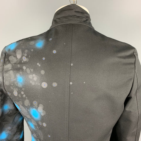 COMME des GARCONS HOMME PLUS SS 2009 M Black & Blue Spray Painted Sport Coat / Blazer / Jacket