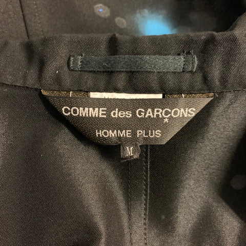 COMME des GARCONS HOMME PLUS SS 2009 M Black & Blue Spray Painted Sport Coat / Blazer / Jacket