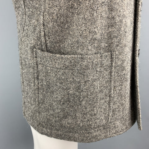 COMME des GARCONS HOMME PLUS L Gray Wool Notch Lapel Fairisle Sleeve Sport Coat