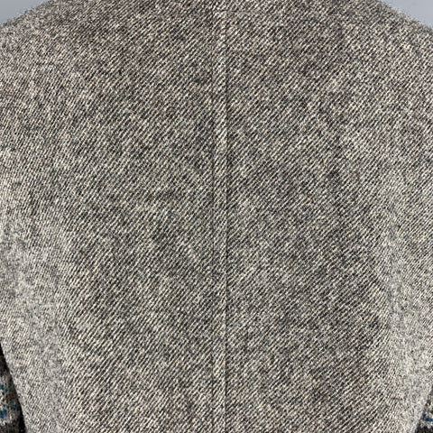 COMME des GARCONS HOMME PLUS L Gray Wool Notch Lapel Fairisle Sleeve Sport Coat