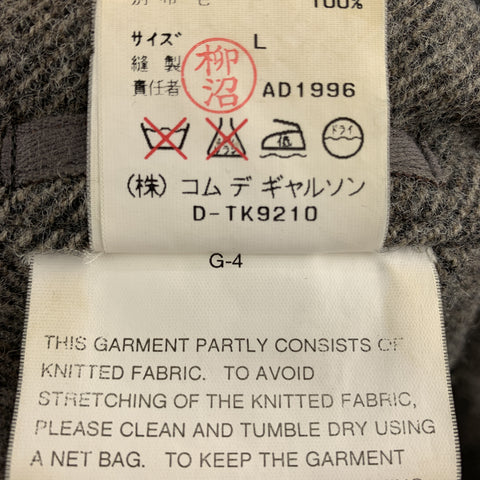 COMME des GARCONS HOMME PLUS L Gray Wool Notch Lapel Fairisle Sleeve Sport Coat