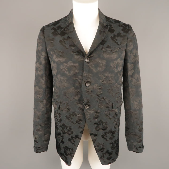COMME des GARCONS HOMME PLUS M Black & Navy Jacquard 3 Button Jacket 2011