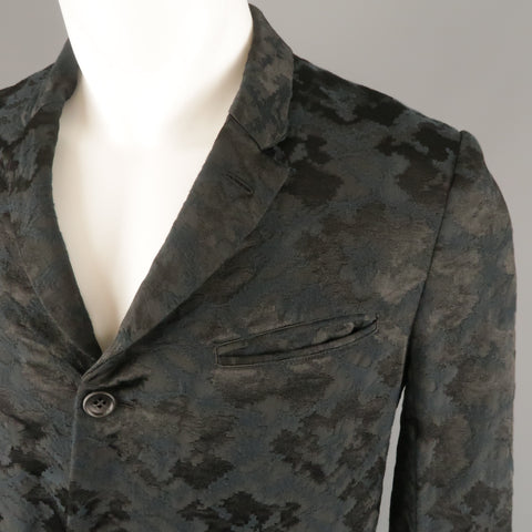 COMME des GARCONS HOMME PLUS M Black & Navy Jacquard 3 Button Jacket 2011