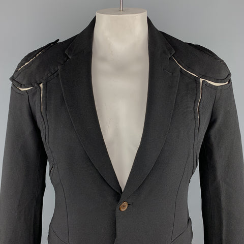 COMME des GARCONS HOMME PLUS M Black Cut Outs Polyester Notch revers Jacket