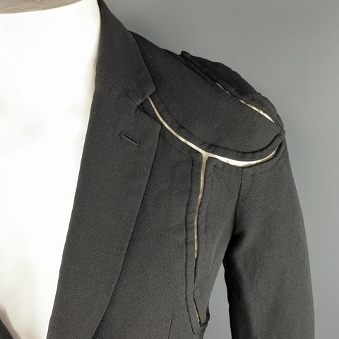 COMME des GARCONS HOMME PLUS M Black Cut Outs Polyester Notch revers Jacket